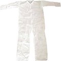 Keystone Safety Polypropylene Coverall, Open Wrists & Ankles, Zipper Front, Single Collar, White, XL, 25/Case CVL-NW-XL